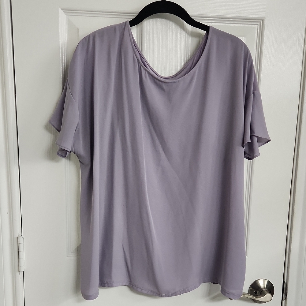 LOFT Lavender Flutter Sleeve Top Size: XL